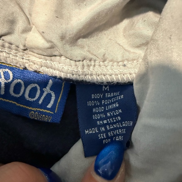 VINTAGE navy blue Disney Tigger fleece pullover hoodie - Picture 6 of 7